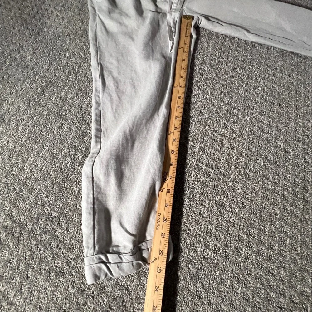 Wilfred Tapered Linen‎ Blend Pants Womens 4 Grey Pleated Drawstring Trousers